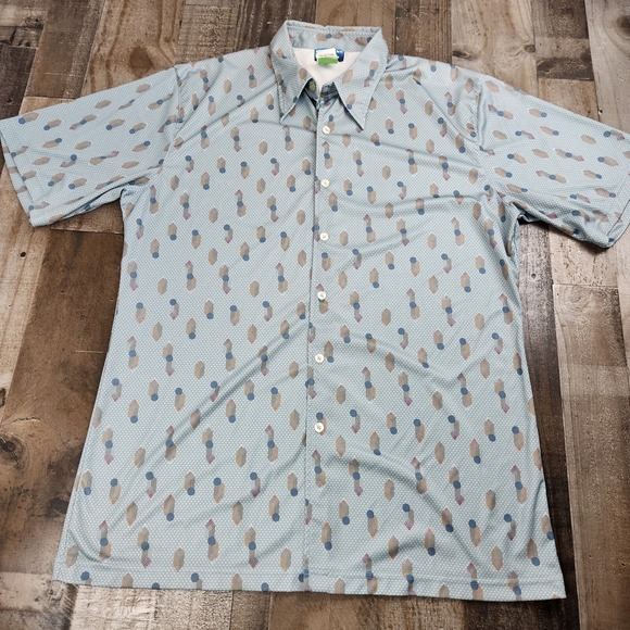 Dragonfly Other - Retro Mens Dragonfly "Disco Series" Size L Retro Pattern‎ Button Down Shirt NWT